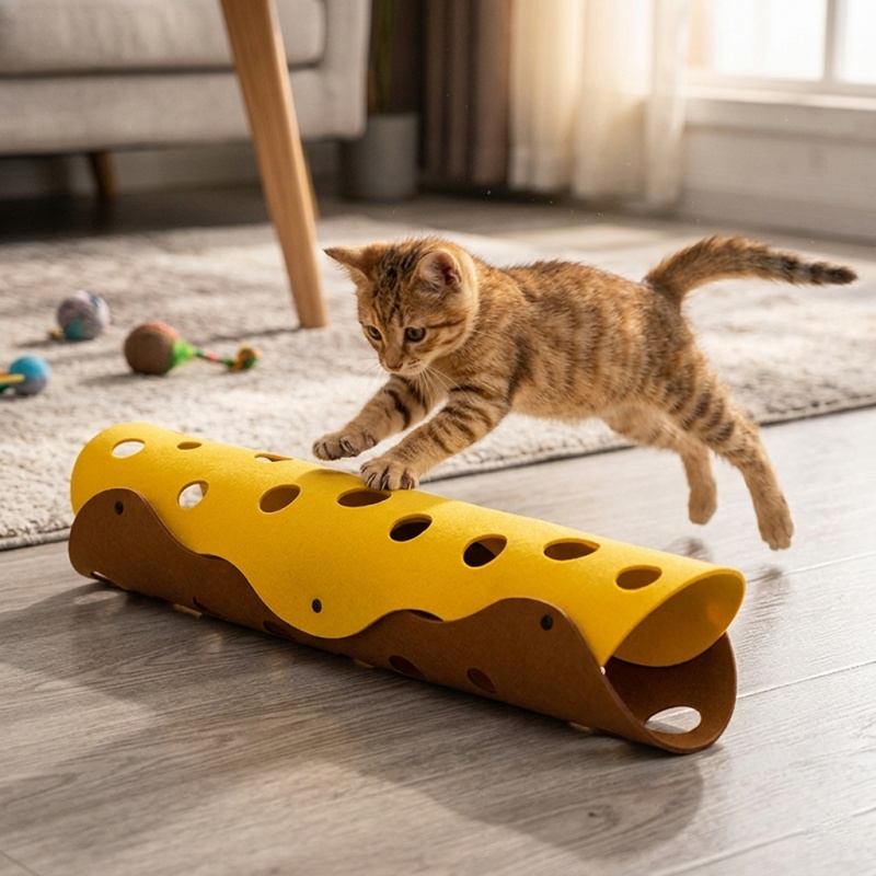 Interactive Cat Toy - Splicing Cat Toy Felt Pom Nest