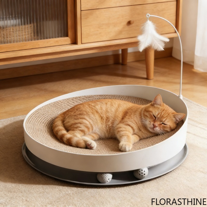 3-in-1 Round Cat Scratcher Bed - Interactive Cat Toy 评论和价格