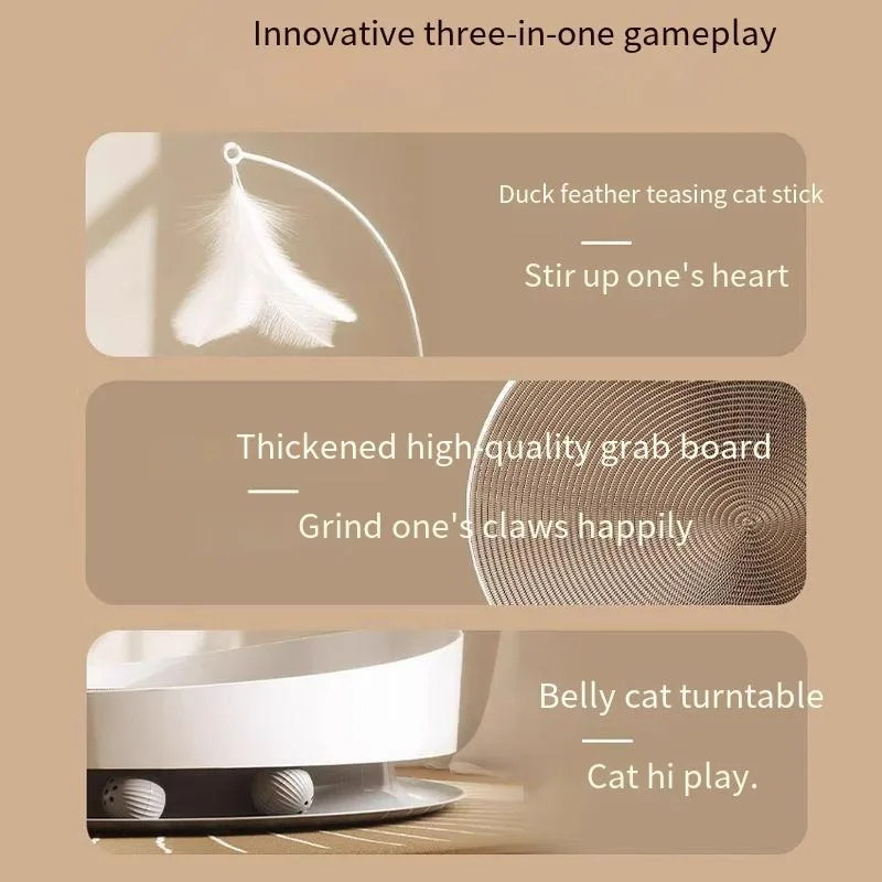 3-in-1 Round Cat Scratcher Bed - Interactive Cat Toy 评论和价格