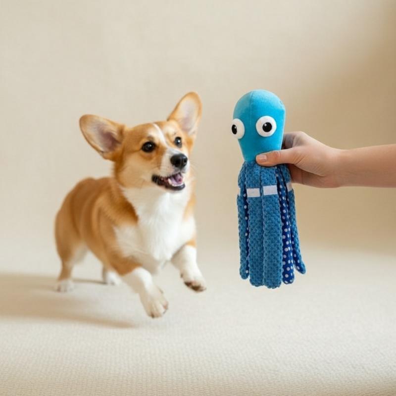Octopus Squeaky Pet Toy Odor-F - Interactive Cat Toy 评论和价格