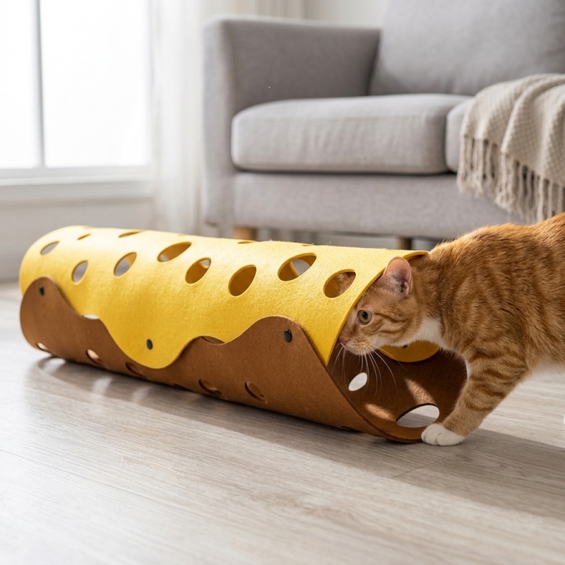 Splicing Cat Toy Felt Pom Nest - Interactive Cat Toy 评论和价格