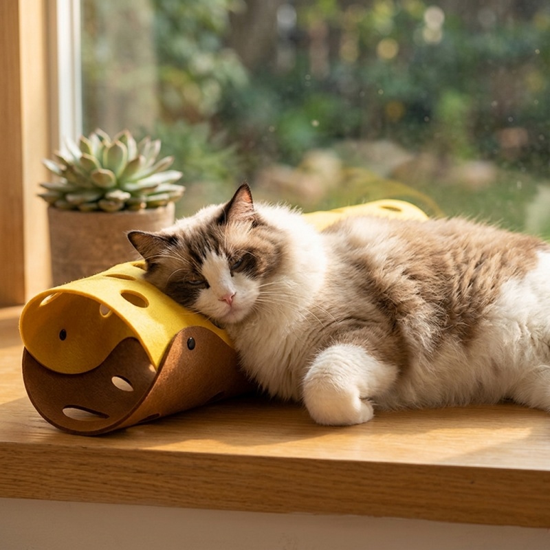 Splicing Cat Toy Felt Pom Nest - Interactive Cat Toy 评论和价格